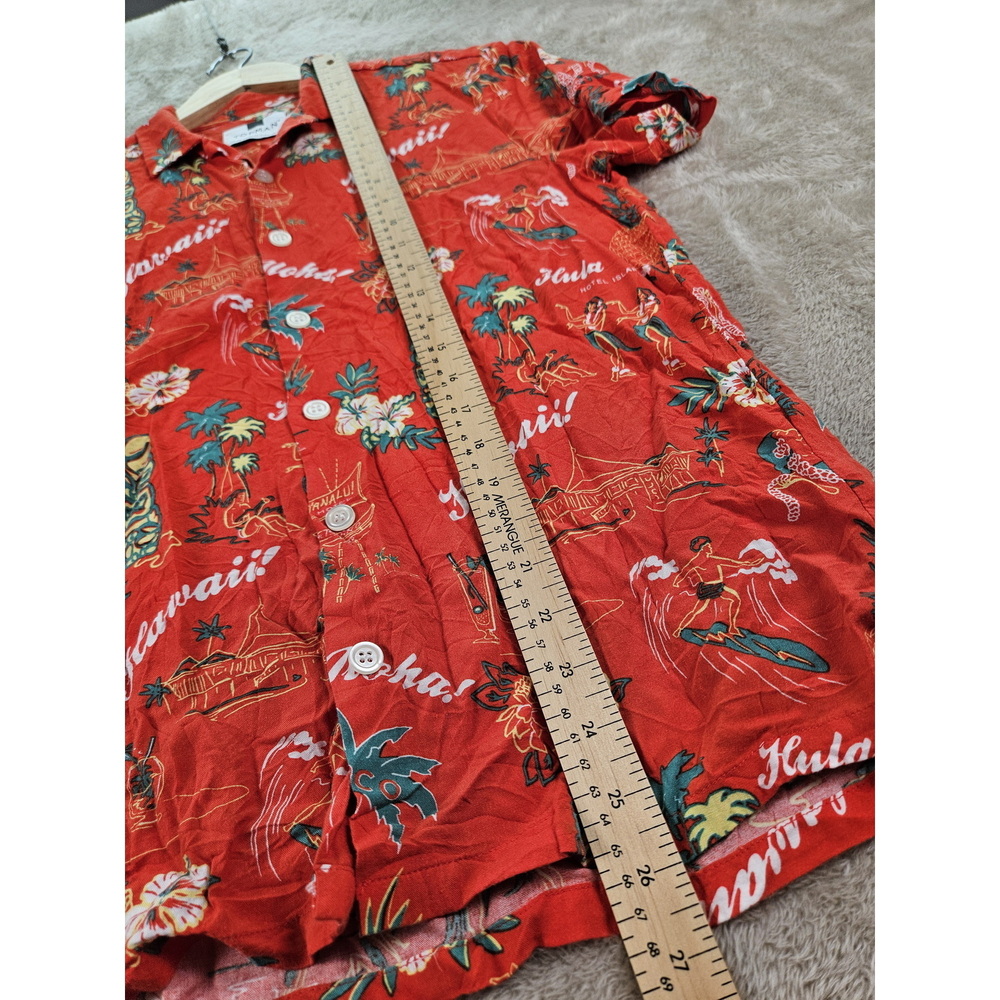 Topman Hawaiian Shirt Vibrant All-over Hawaii Tropical Print Men's Size XS - Picture 6 of 10